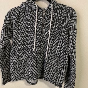 Herringbone black and white hoodie